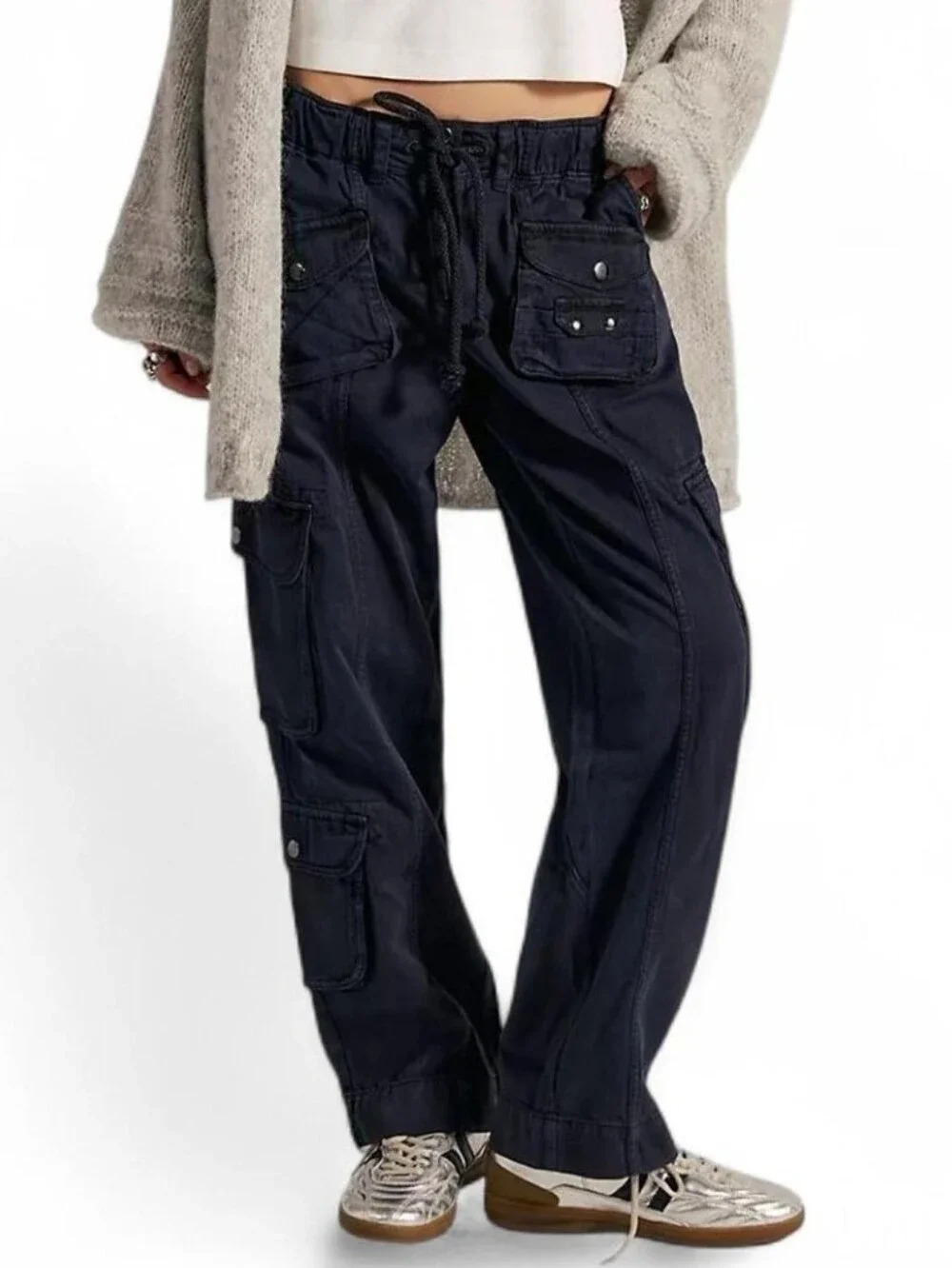 Free People Tahiti Cargo Pants Small Low-rise Slouchy Straight Utility